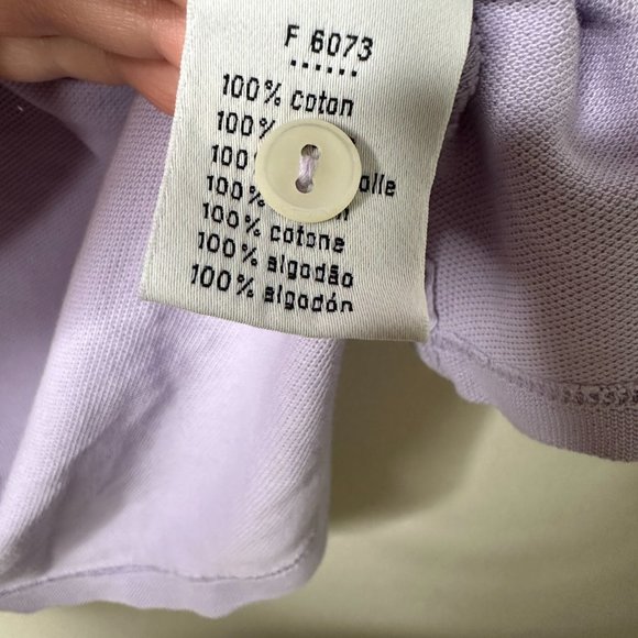Lacoste Lavender Purple Vintage Washed Polo Men's 6 (XL) - Picture 3 of 4